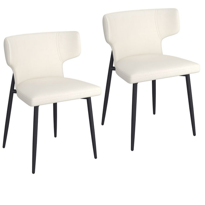 Leon/Olis 5pc Dining Set in Black Table with Beige Chair