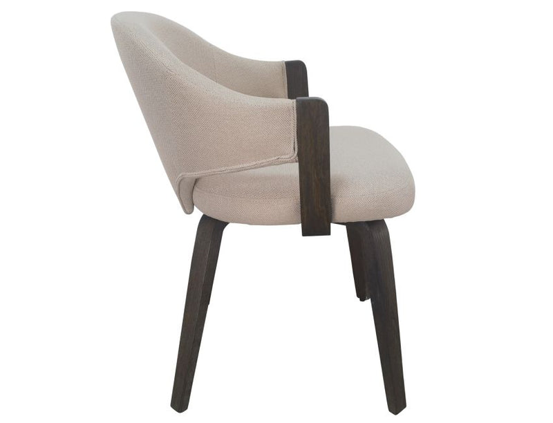 Bazul and Freya 7pc Dining Set - Mocha Table and Toffee and Walnut Chairs