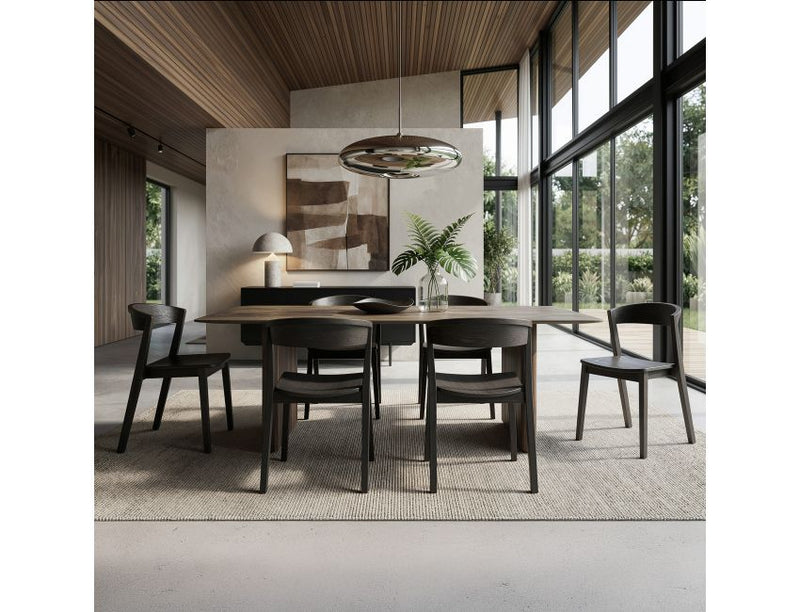 Bazul and Nicco 7pc Dining Set - Mocha Table and Mocha Chairs