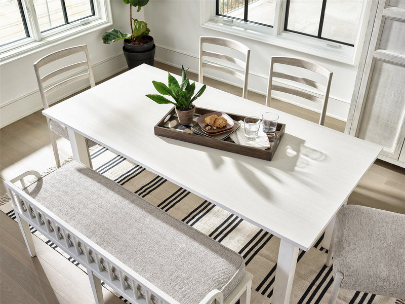 Modern Farmhouse Finn Dining Bench Pearl Silver