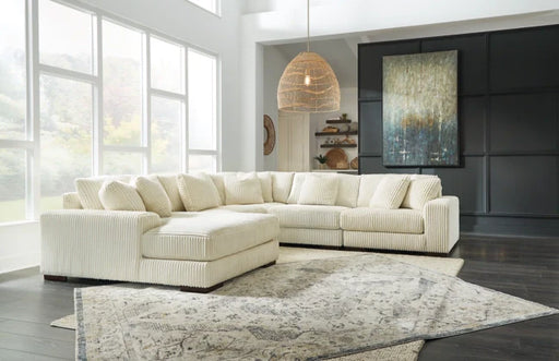 Lindyn 5-Piece Sectional with Chaise - Ivory - Furniture Depot