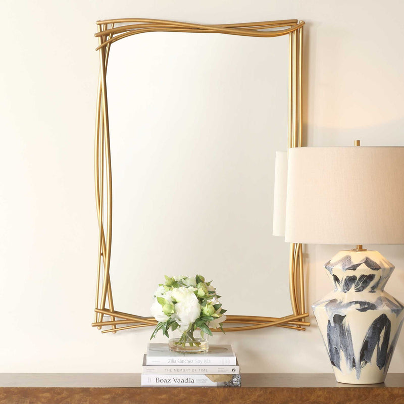 Curved Branches - Mirror - Gold