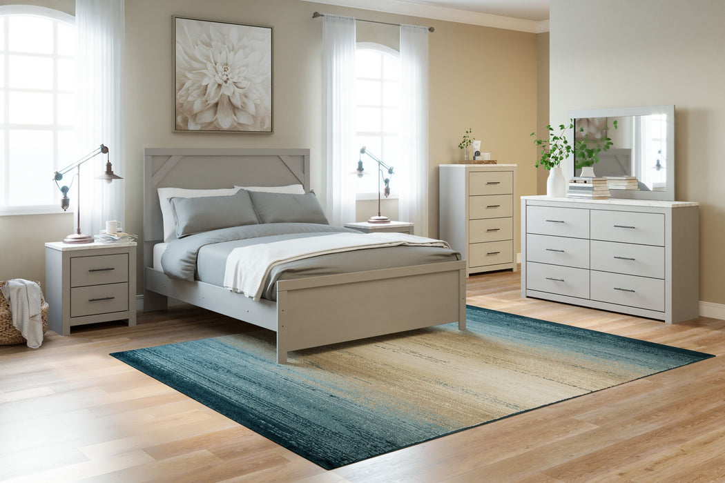 Cottenburg Light Gray / White Panel Bed - Queen