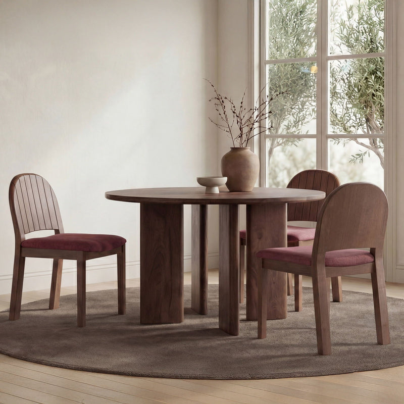 Lia - Round Dining Table - Dark Brown