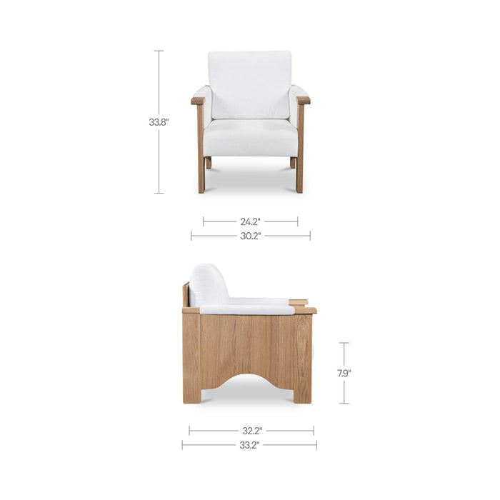 Bauer - Accent Chair - Cream / White / Light Brown