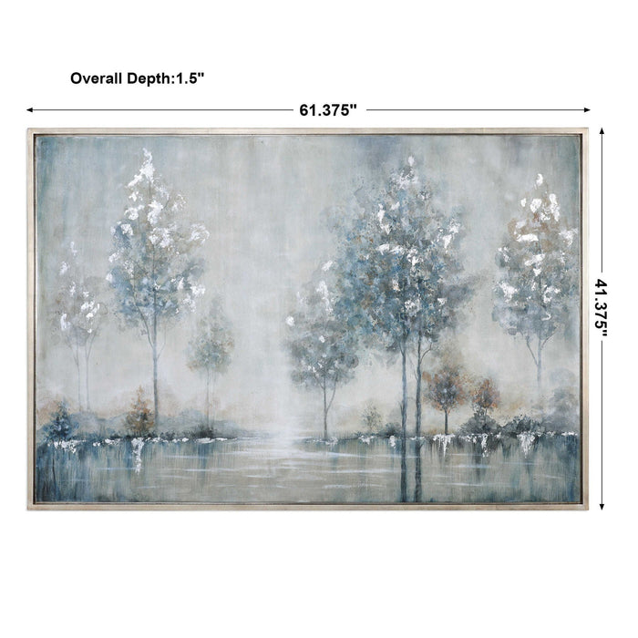 Walk In The Meadow - Landscape Art - Pearl Silver