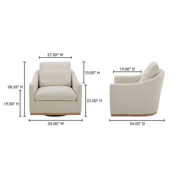 Linden - Fabric Swivel Chair - Soft Beige