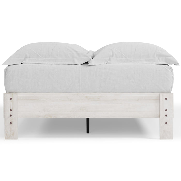 Shawburn Whitewash Platform Bed