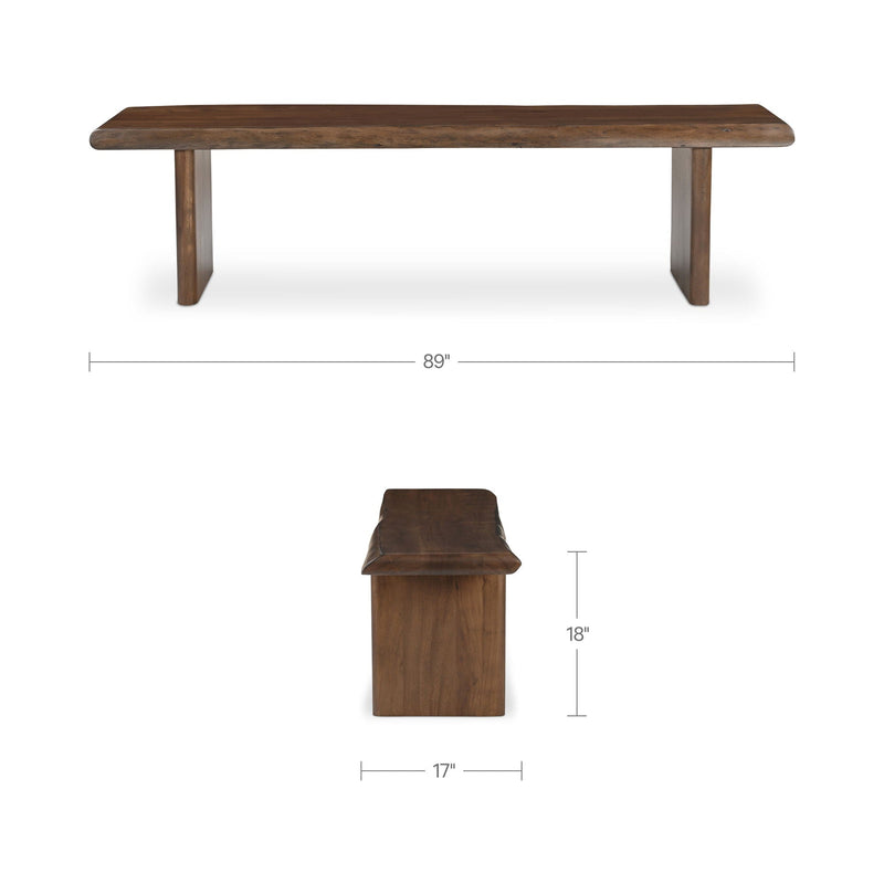Lila - Large Dining Bench - Brown
