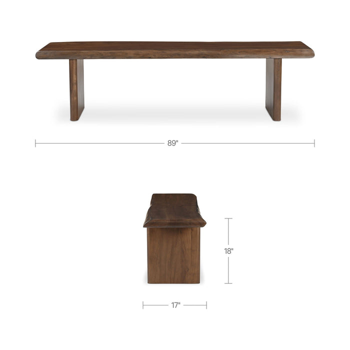 Lila - Large Dining Bench - Brown