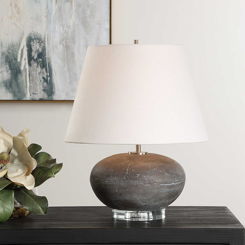 Beckley - Stone Table Lamp - Gray