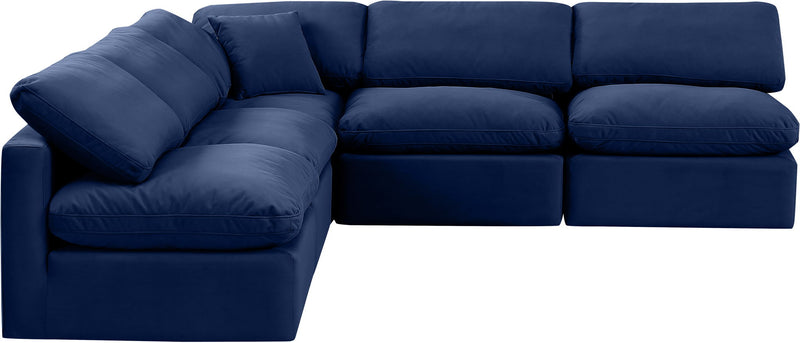 Indulge - Velvet 5 Piece Modular Corner Armless Sectional