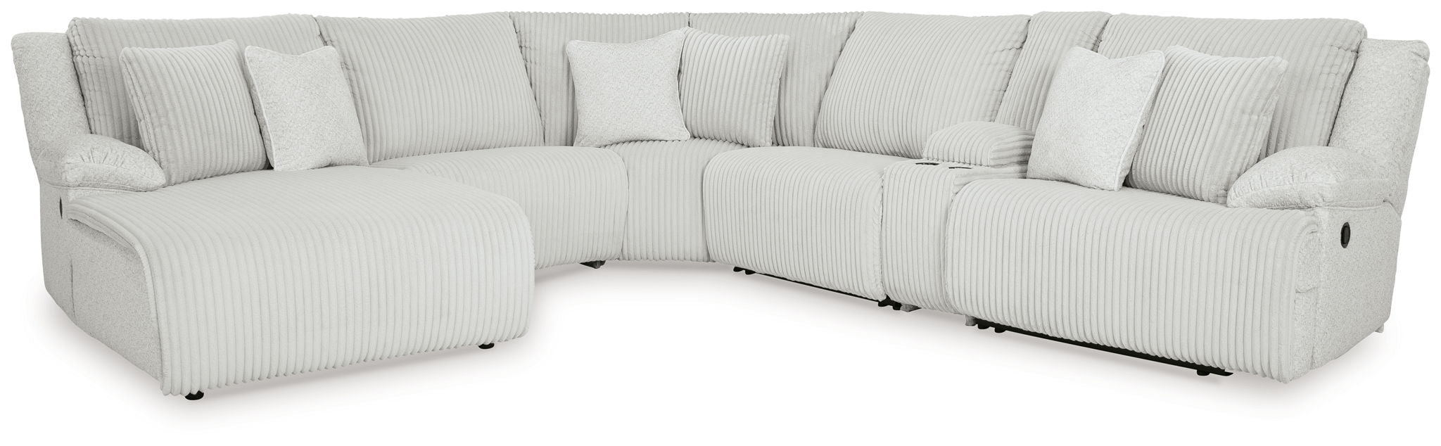 Top Tier - 6-Piece Reclining Sectional With Laf Chaise - Fabric - Alloy