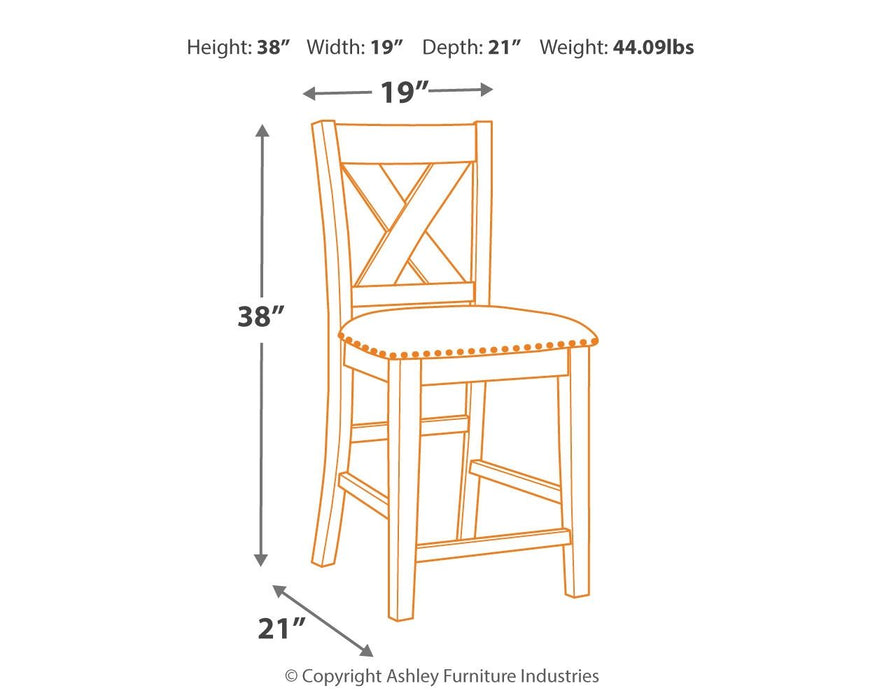 Caitbrook - Upholstered Barstool (Set of 2) - Gray