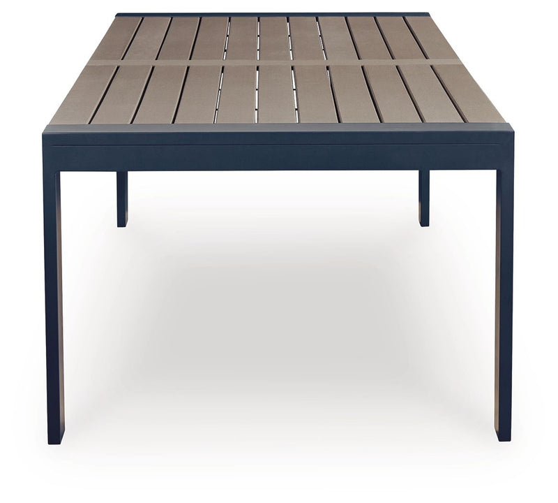 East Beach - Rectangular Dining Table With Umbrella Option - Blue
