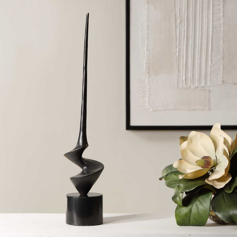 All Twisted - Bronze Sculpture - Black