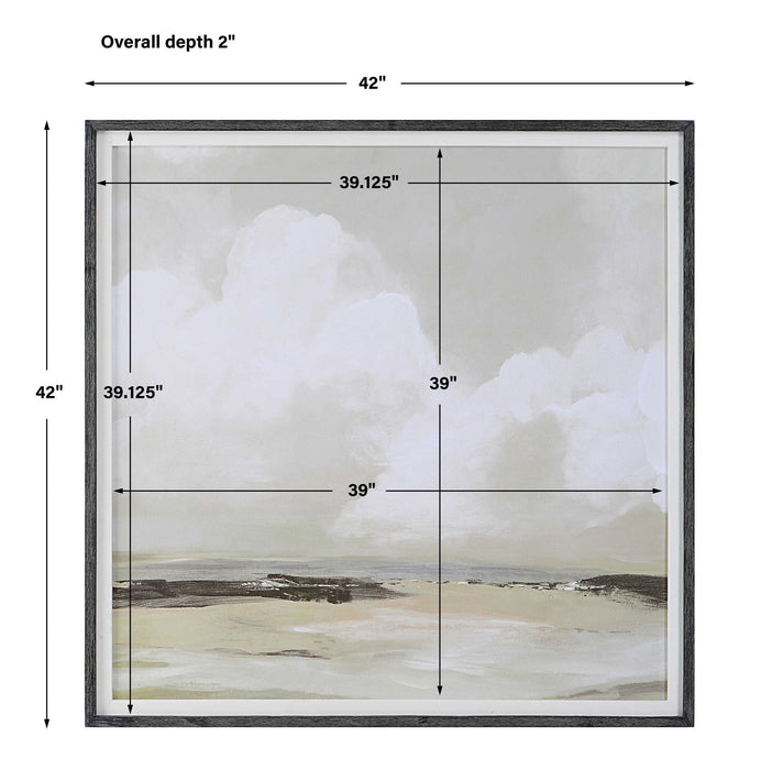 Soft Clouds - Framed Print - Pearl Silver