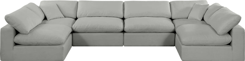 Comfy - 6 Piece Linen Modular Armless Sectional