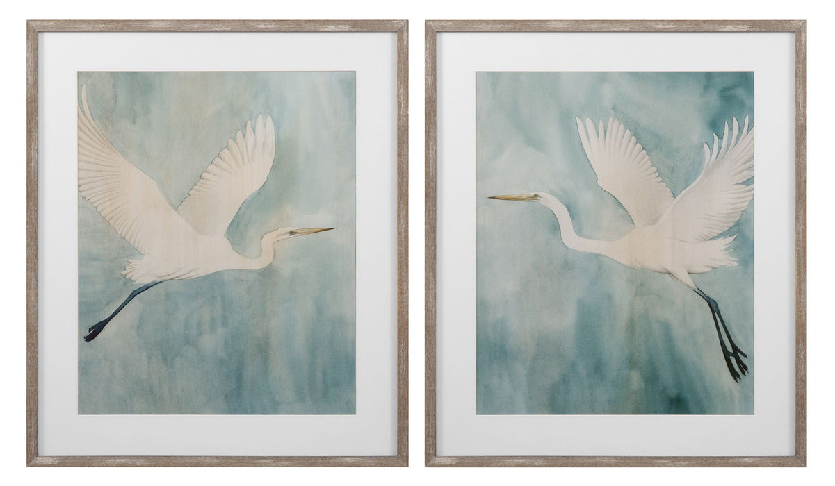 Island Specter Framed Print (Set of 2) - Blue, White, Black