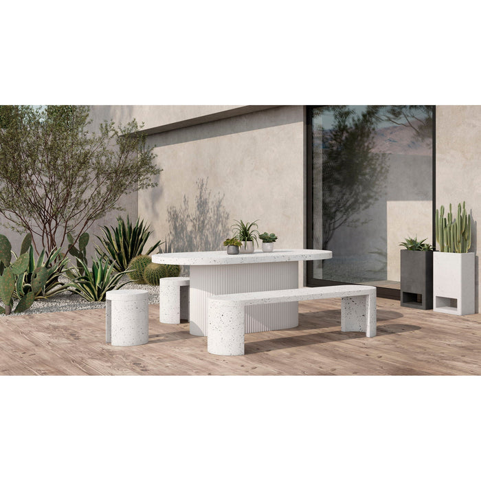 Lyon - Outdoor Cement Dining Table - Pearl Silver