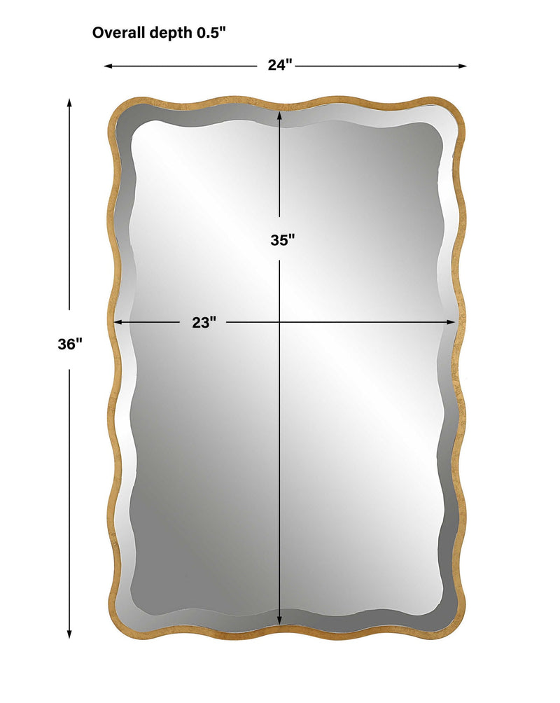 Aneta - Scalloped Mirror - Gold