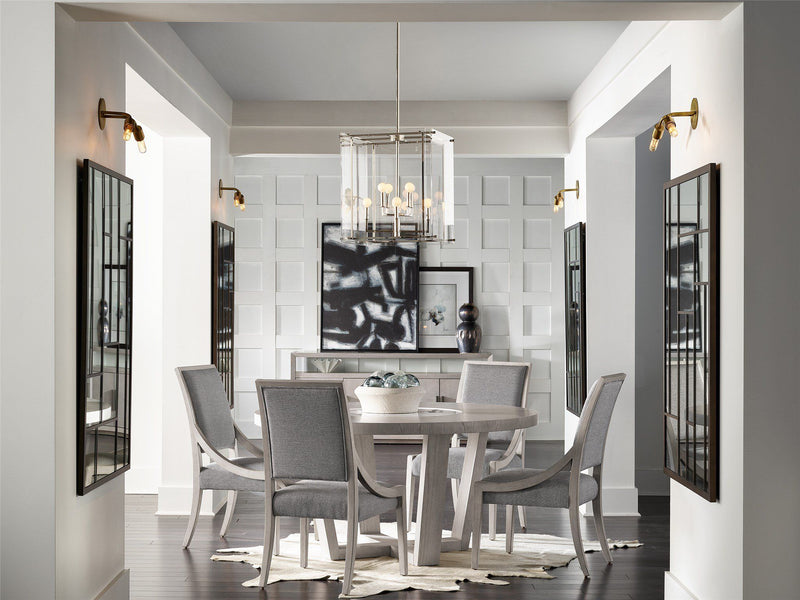 Modern Round Dining Table Pearl Silver