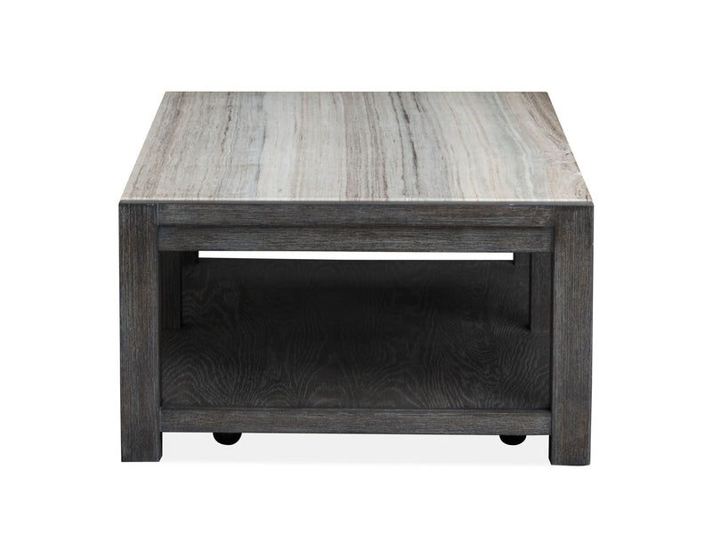 Plum Creek - Rectangular Cocktail Table With Casters - Ravenwood Black