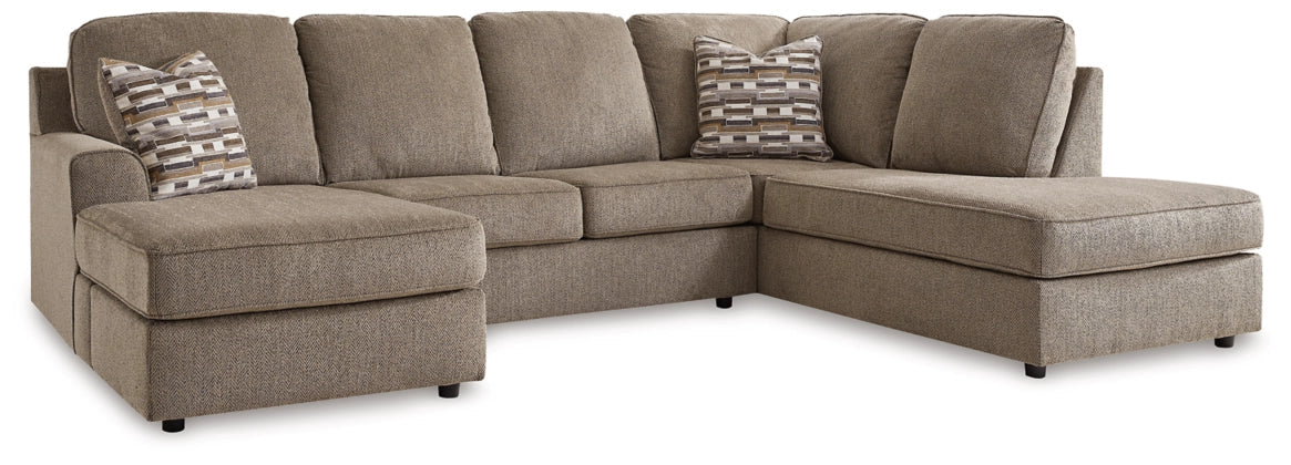 O'Phannon 2-Piece Sectional with left-arm facing sofa chaise and right-arm facing corner chaise - Putty