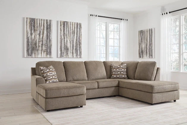 O'Phannon 2-Piece Sectional with left-arm facing sofa chaise and right-arm facing corner chaise - Putty