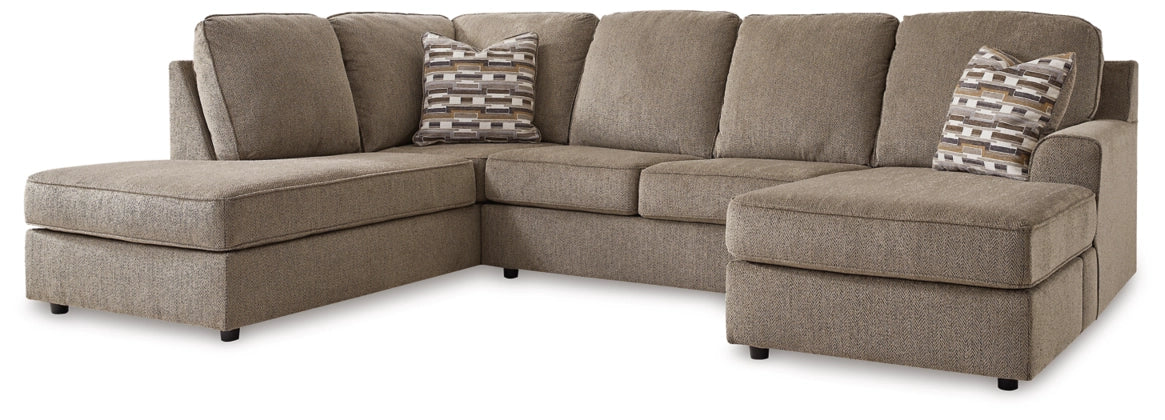 O'Phannon 2-Piece Sectional with left-arm facing corner chaise and right-arm facing sofa chaise -  Putty