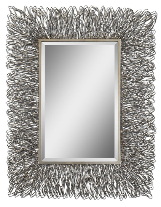 Corbis Decorative Metal Mirror Pearl Silver