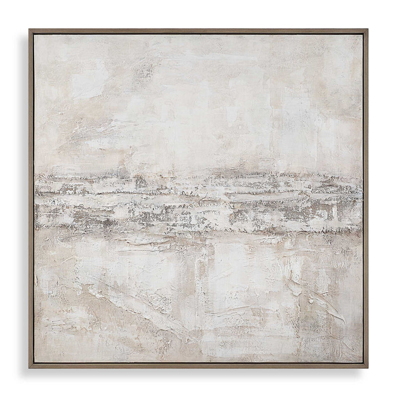 Desert Oasis - Abstract Canvas Art - Gray