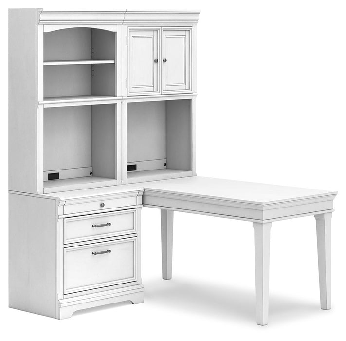 Kanwyn Whitewash Partners Desk With Bookcase