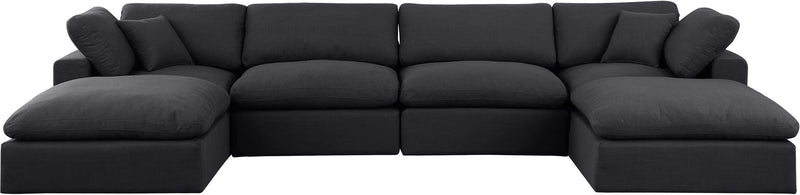 Comfy - 6 Piece Linen Modular Double Chaise Sectional
