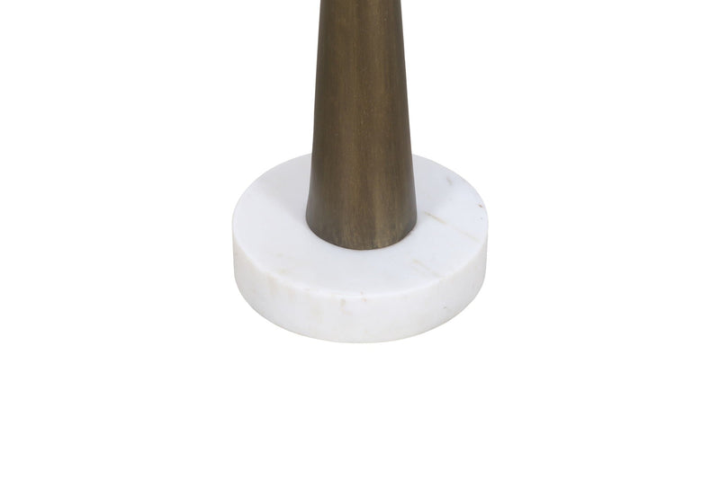 Delgado - Accent Table - Antique Brass / White Marble
