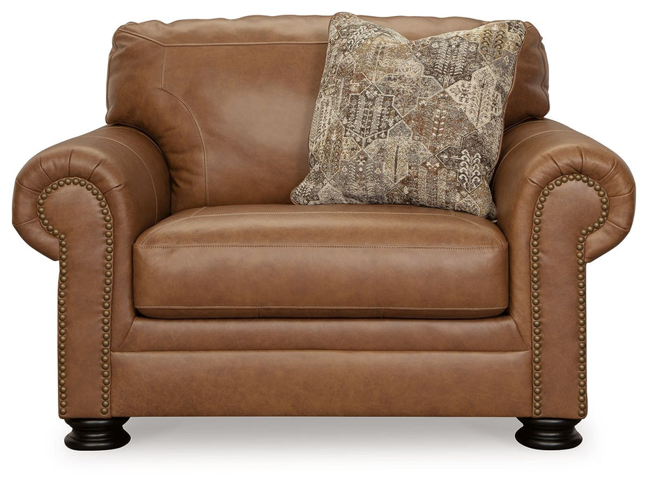 Carianna Leather Chair And A Half - Caramel