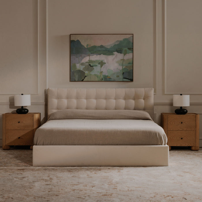 Sebastion - Queen Storage Bed - Cream