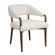 Austell - Shearling Dining Chair - Brown / White