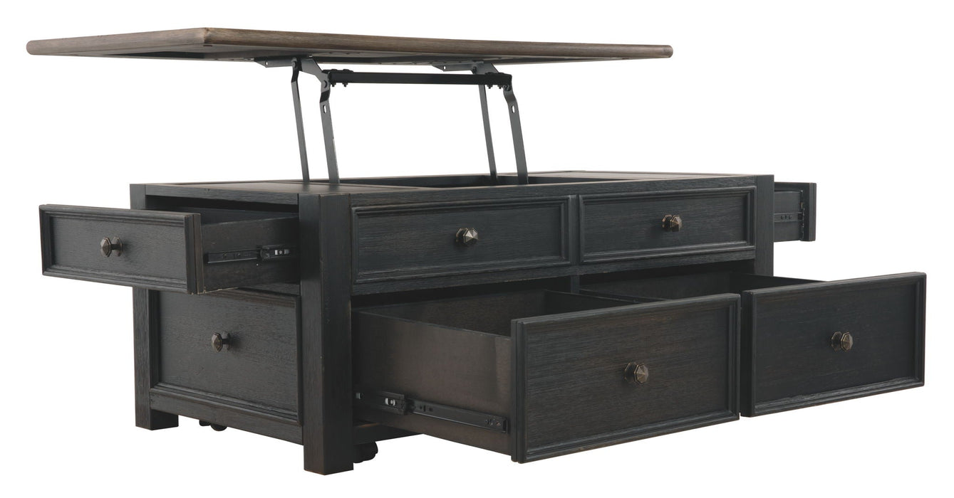 Tyler Creek - Lift Top Cocktail Table - Grayish Brown / Black