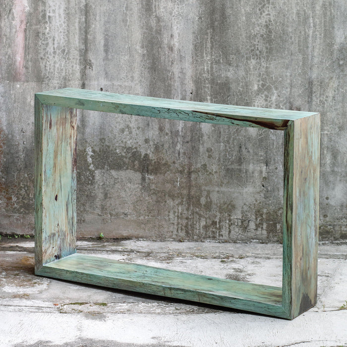 Teo Wooden Console Table Blue