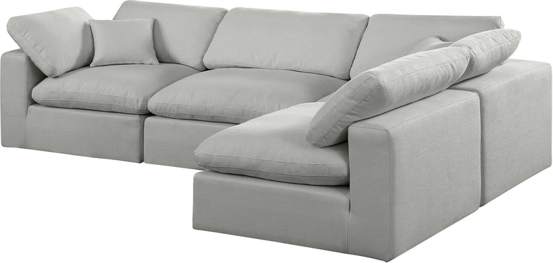 Comfy - 4 Piece Linen Fabric Modular Armless Sectional