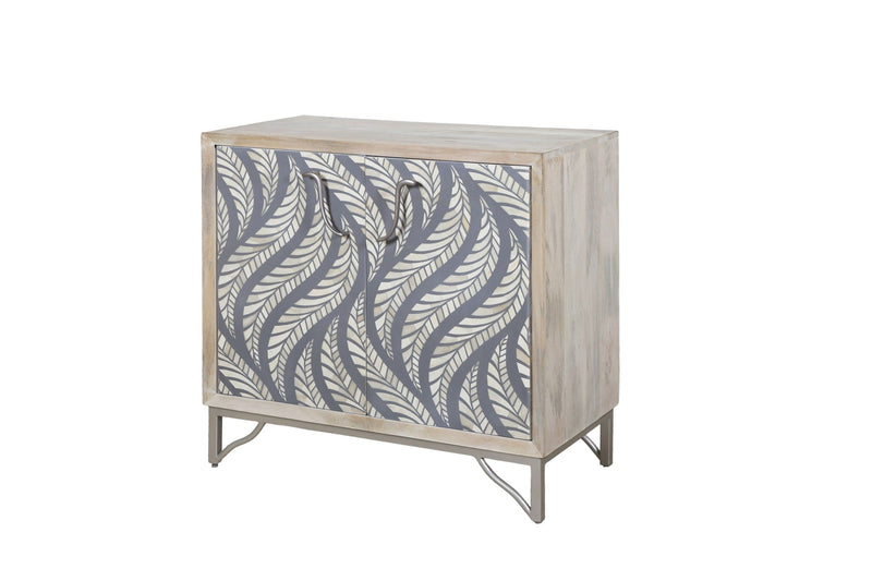 Leia - Bar Cabinet - White Mango / Ivory Bone / Gray