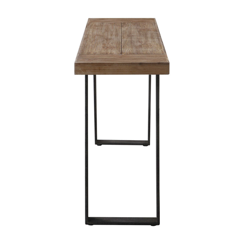 Freddy - Weathered Console Table - Light Brown & Black