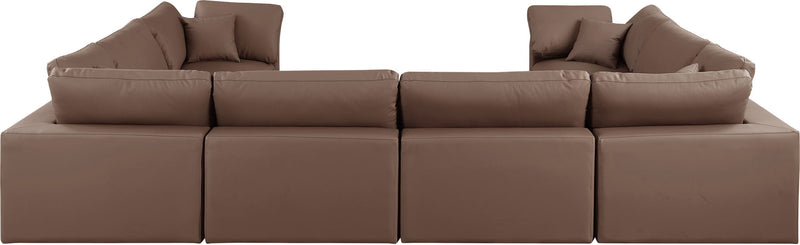 Comfy - 8 Piece Faux Leather Modular Sectional