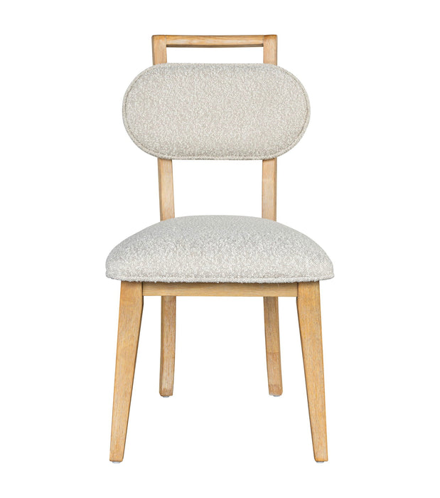 Ryder - Dining Chair - Chestnut Elm / Ant Brass / Tauple Boucle