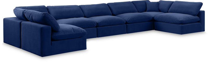 Comfy - 7 Piece Velvet Modular Armless Sectional