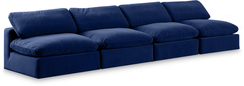 Comfy - Velvet Modular Armless Sofa 4 Seats