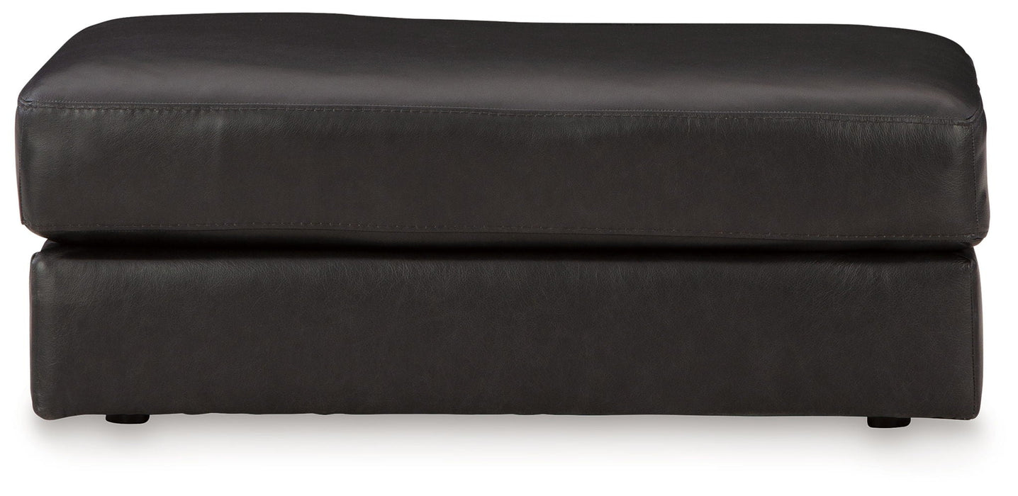 Amiata - Ottoman - Leather Match - Onyx
