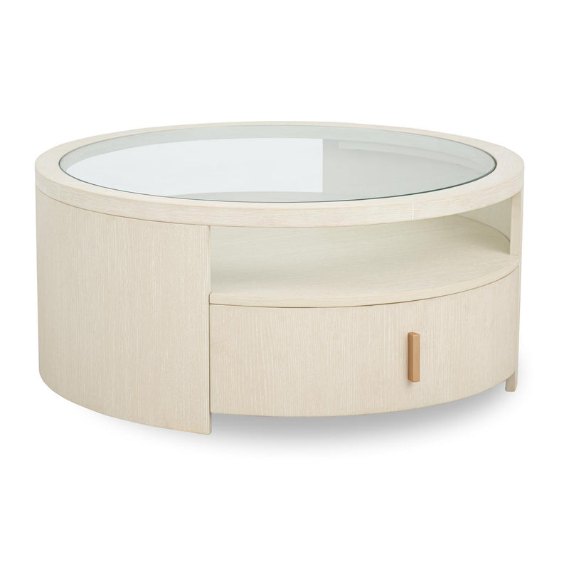 Sloan - Round Cocktail Table With Casters - Frost