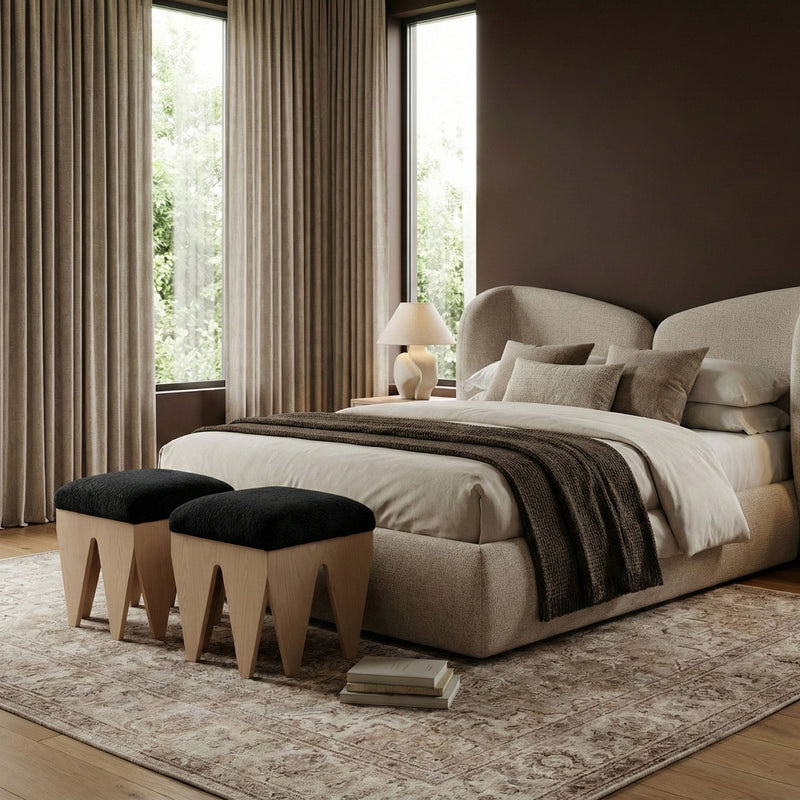 Altair - Fabric Bench - Light Brown Base
